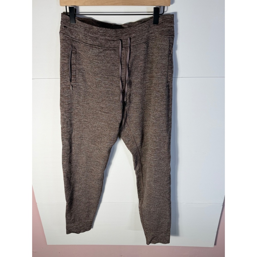 Lululemon Engineered Warmth Jogger Brown Heathered Wool Blend Knit Pants Size 10